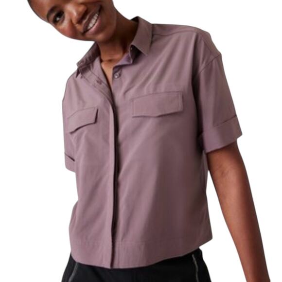 Athleta Mauve Short Sleeve Top - Picture 1 of 10
